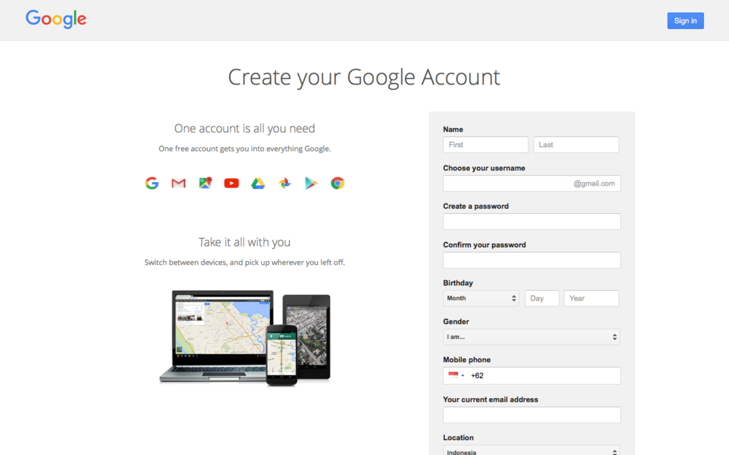 cara membuat akun email gmail baru