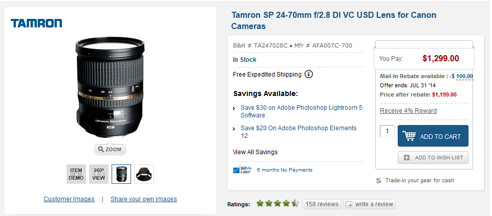 Rebates On Tamron Lenses Expire Tonight B H Photo CanonWatch