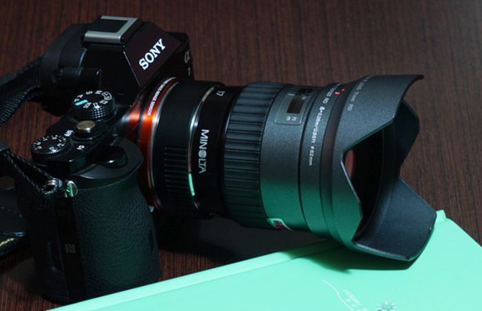 Images of the first Minolta Vectis V-Mount to E-mount adapter