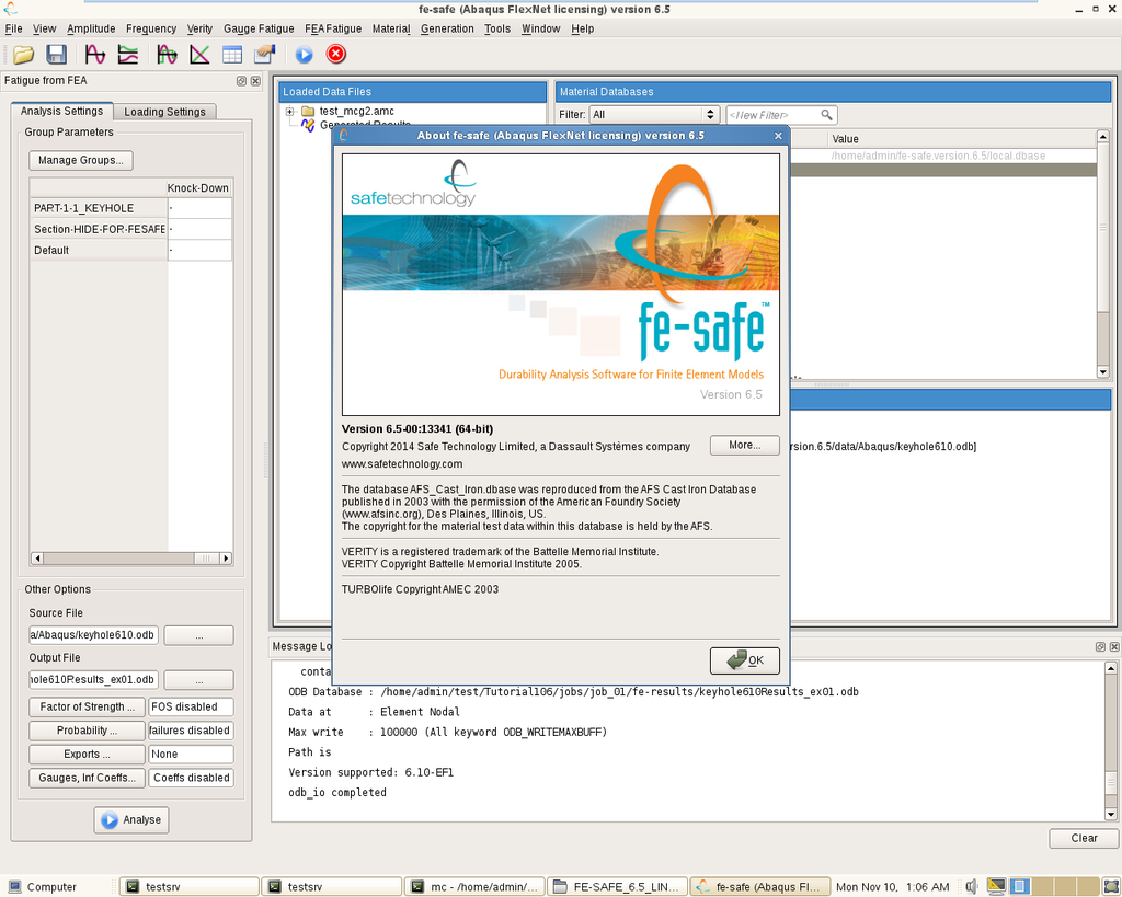  photo Working with Dassault Systemes SAFETECH FE-SAFE 6.5 Linux64 full
