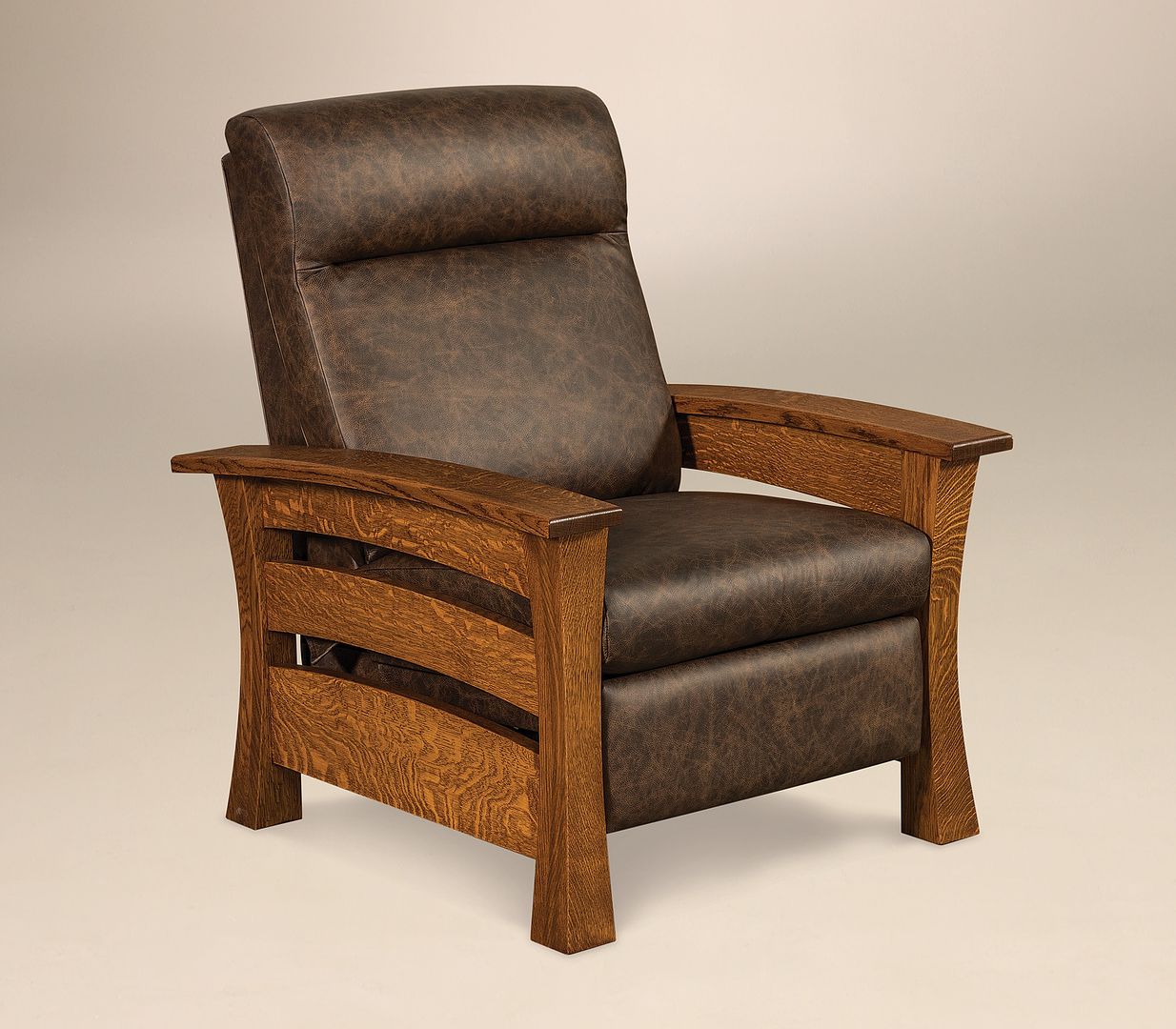 Amish Mission Arts and Crafts Recliner Chair Barrington Solid Wood