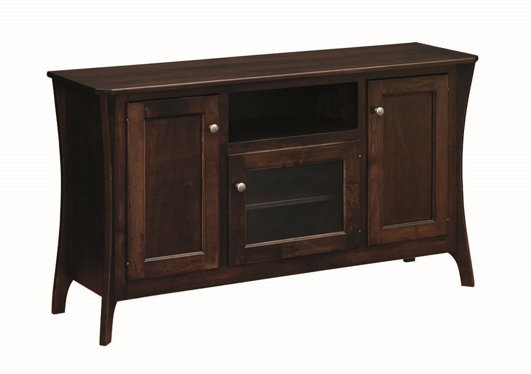 Amish 50" TV Stand Entertainment Media Center Solid Wood Oak Maple New