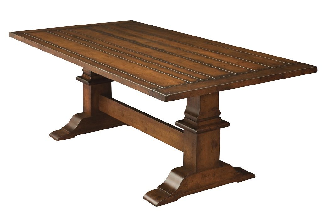 wood kitchen table bench Farmhouse Trestle Dining Table | 1024 x 697