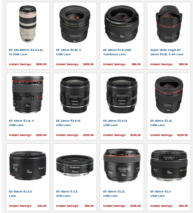 Canon Lens Rebates