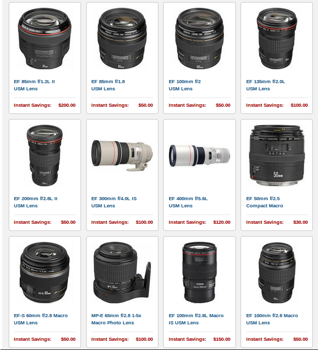 Canon Lens Rebates