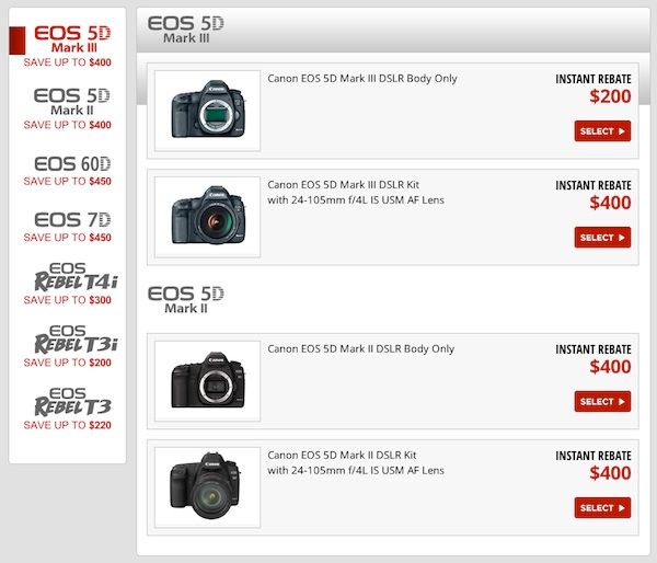 Big Savings On Selected Canon DSLR Bundles