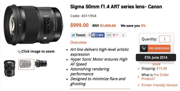 Sigma 50mm f/1.4 Art