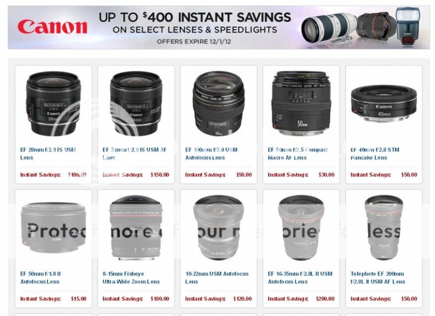 Save Up To $400 On Selected Canon Lenses
