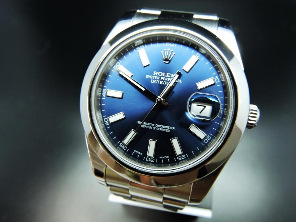 rolex datejust two tone blue dial
