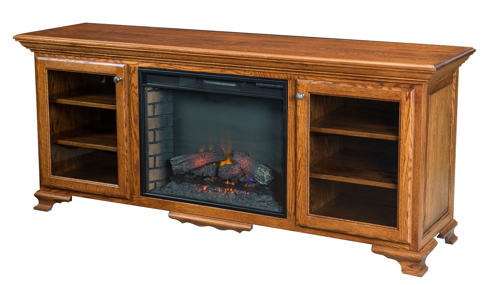 Large Amish Electric Fireplace Plasma TV Stand Media ...