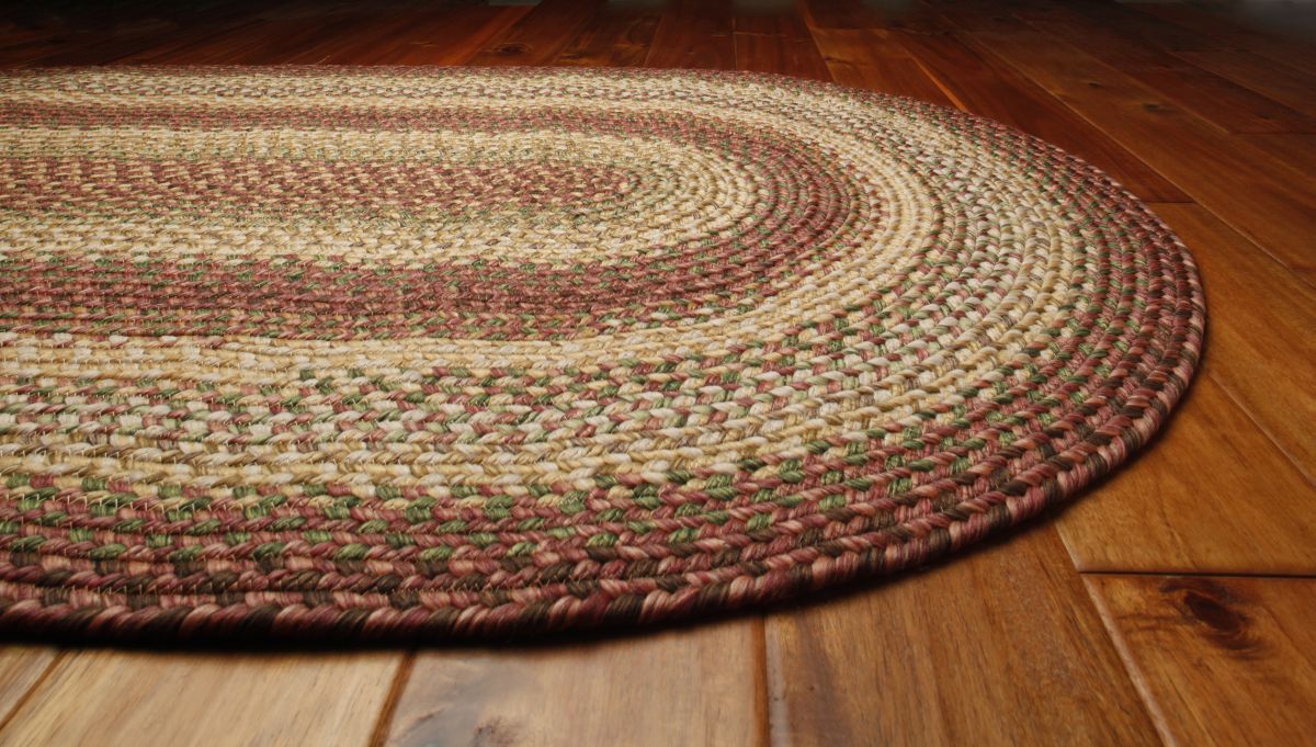Ultra Durable Washable Braided Area Rug Rectangle Oval Indoor Outdoor Mauve