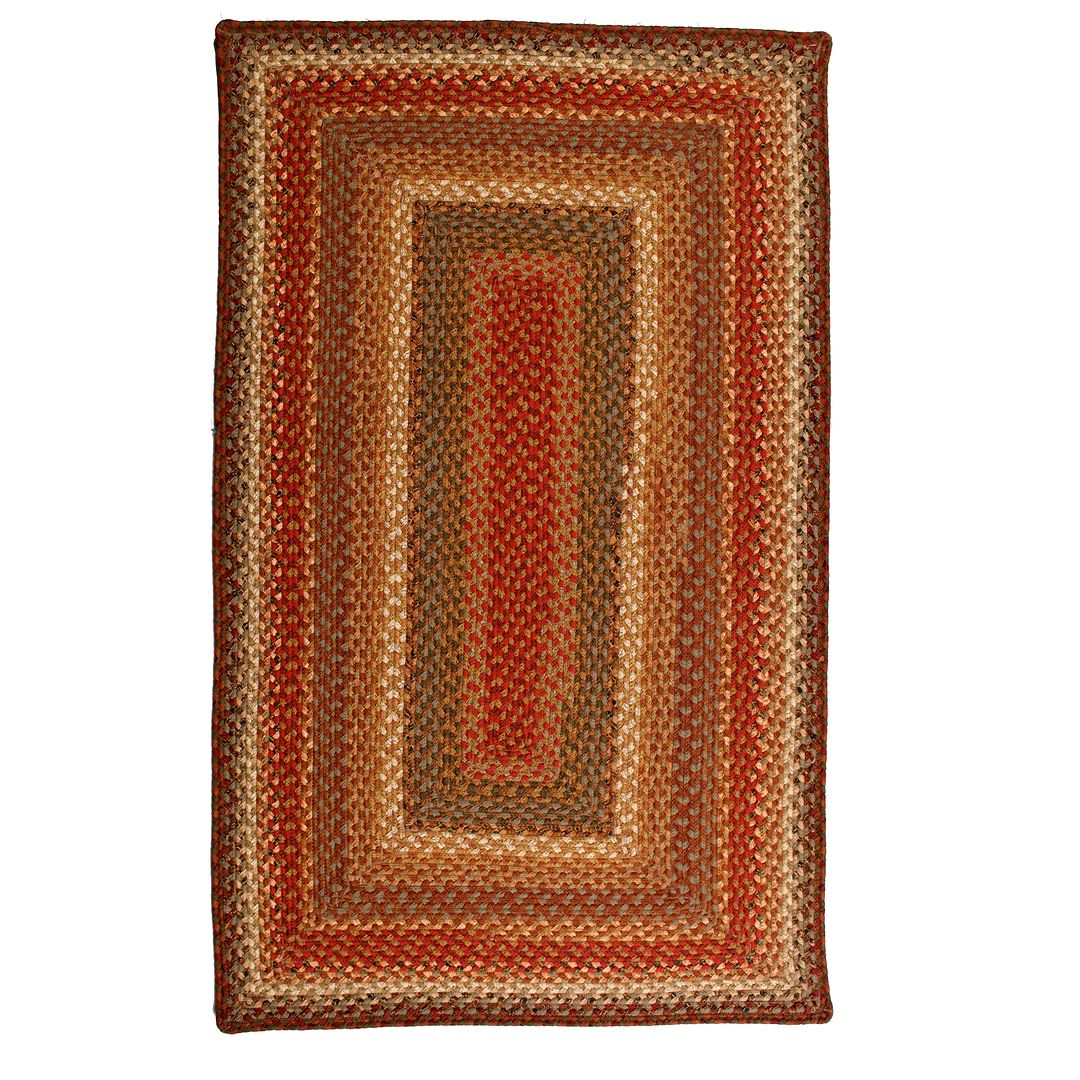 Cotton Braided Area Floor Rug Rustic Cabin Country Rectangle Oval Green Rust