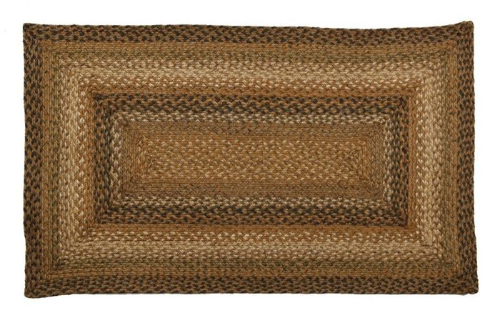 Jute Braided Area Rug Rectangle Oval Coffee Brown Rustic Country Cabin Primitive
