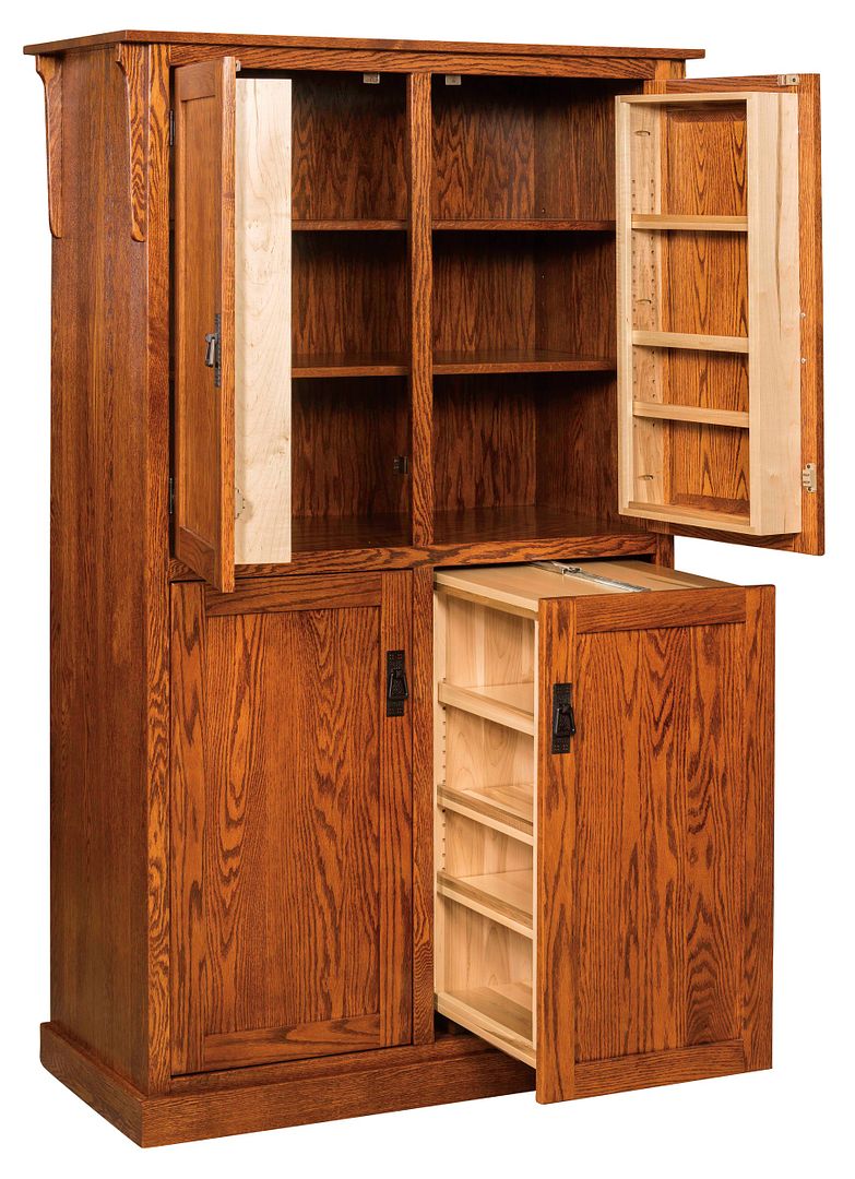 Amish Mission Arts & Crafts Kitchen Pantry Storage Cupboard Spice Rack ...