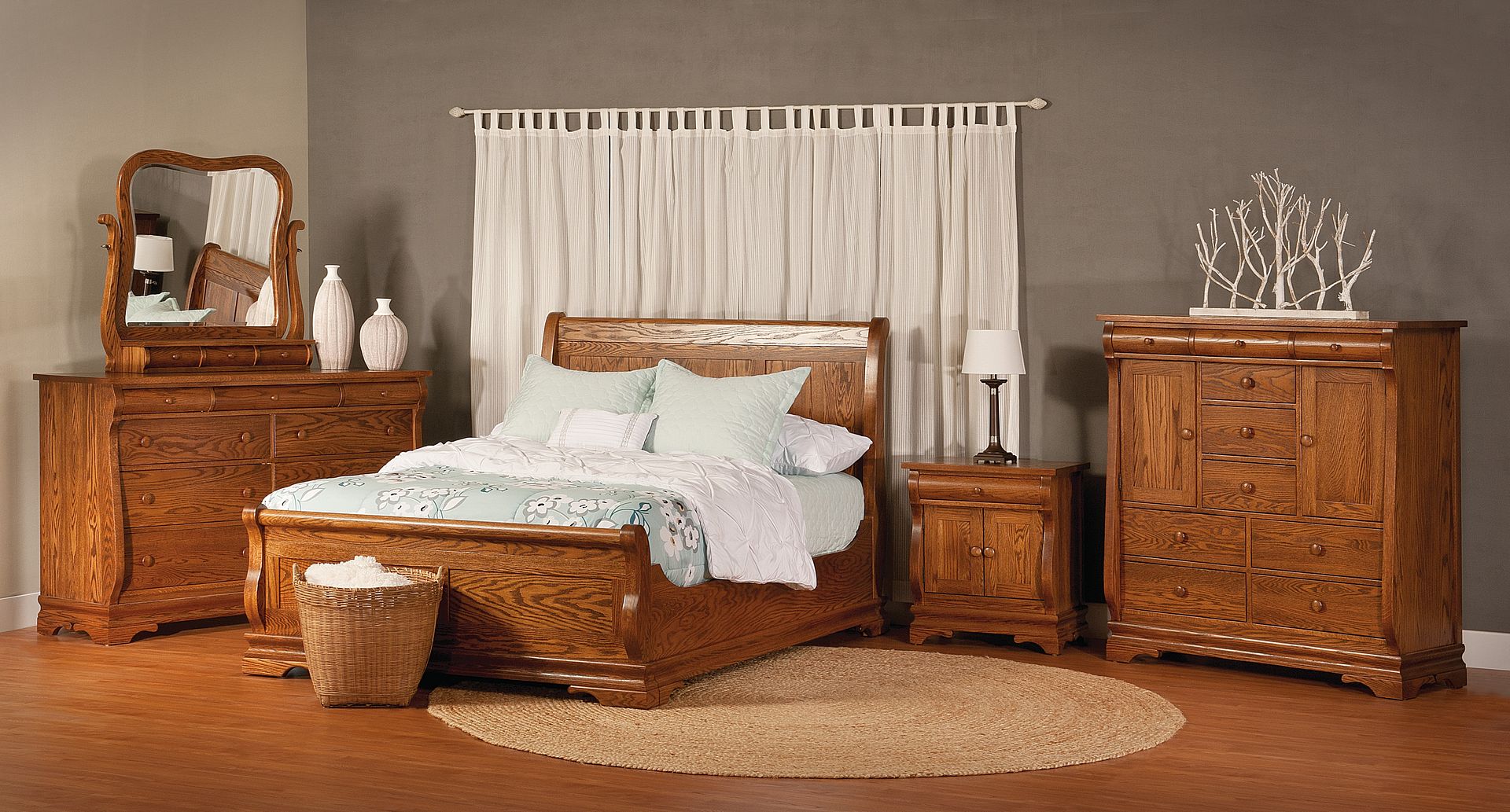 luxury amish traditional sleigh bedroom set chippewa solid wood full