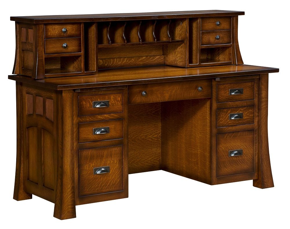 Amish Mission Craftsman Executive Computer Desk Solid Wood Home