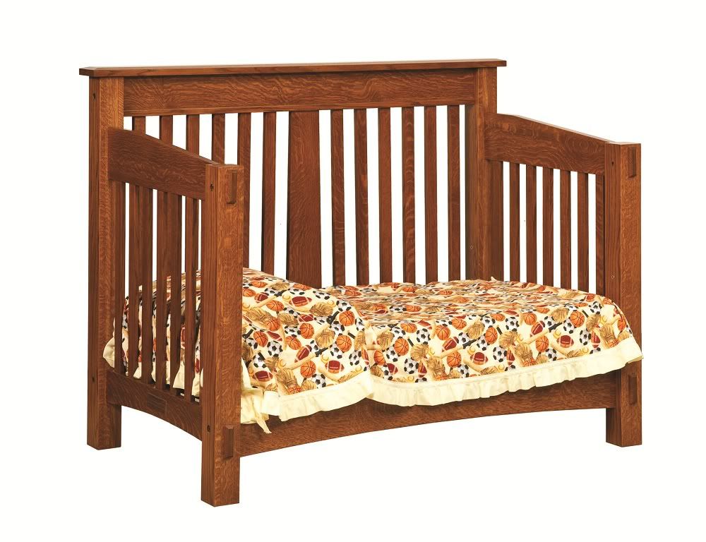 Amish Baby Furniture Crib Changer Solid Wood Nursery Set Conversion Toddler Bed