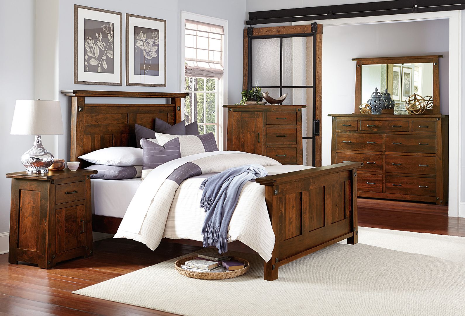 Details About Luxury Amish Bedroom Set 5 Pc Rustic Arts Crafts Solid Wood Queen King Bed