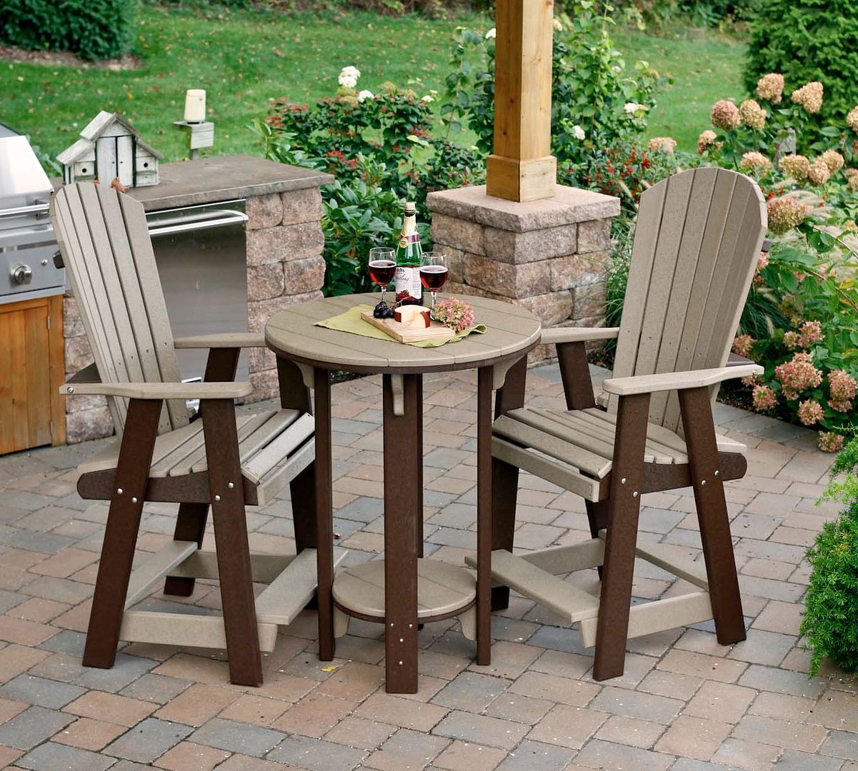 Outdoor High Top Table And Chairs : Hanover Traditions 5-piece Aluminum ...